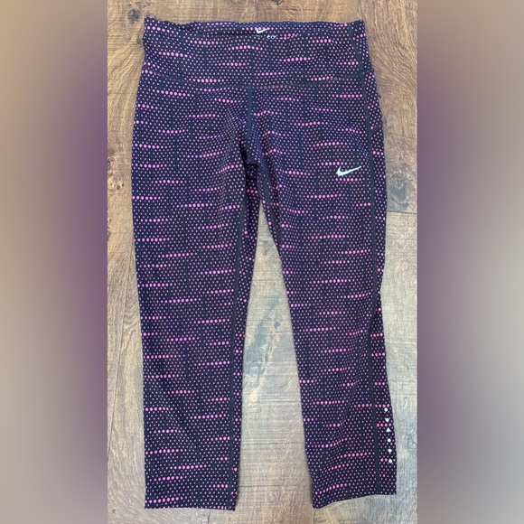 Nike running woman cropped leggings Sz small pockets - Picture 2 of 11